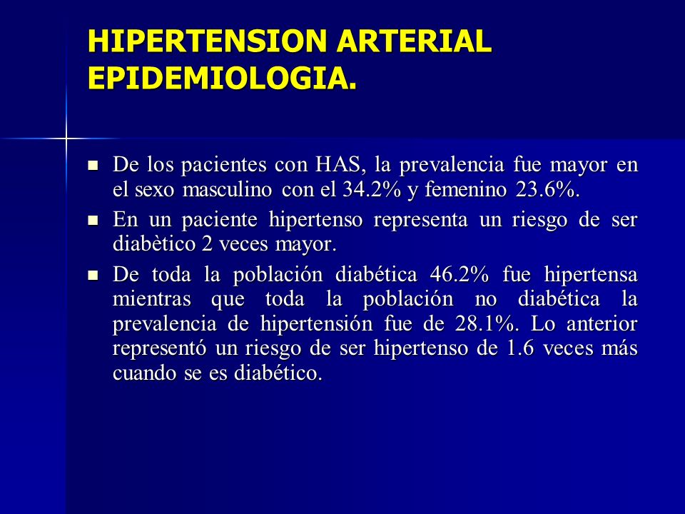 La prevalencia de hipertensión fue mayor